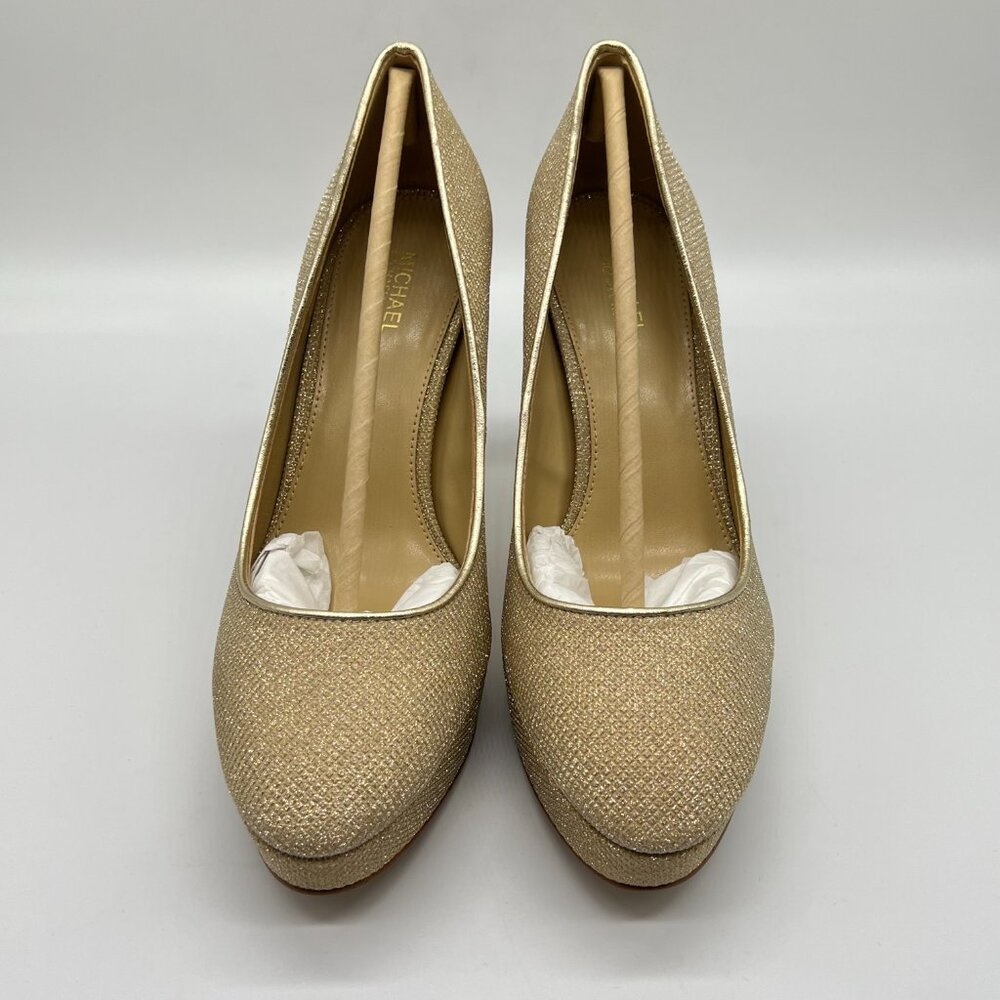 Michael Michael Kors Womens 7M Gold Chantal Platform Pumps Heels Shoes - Picture 2 of 15